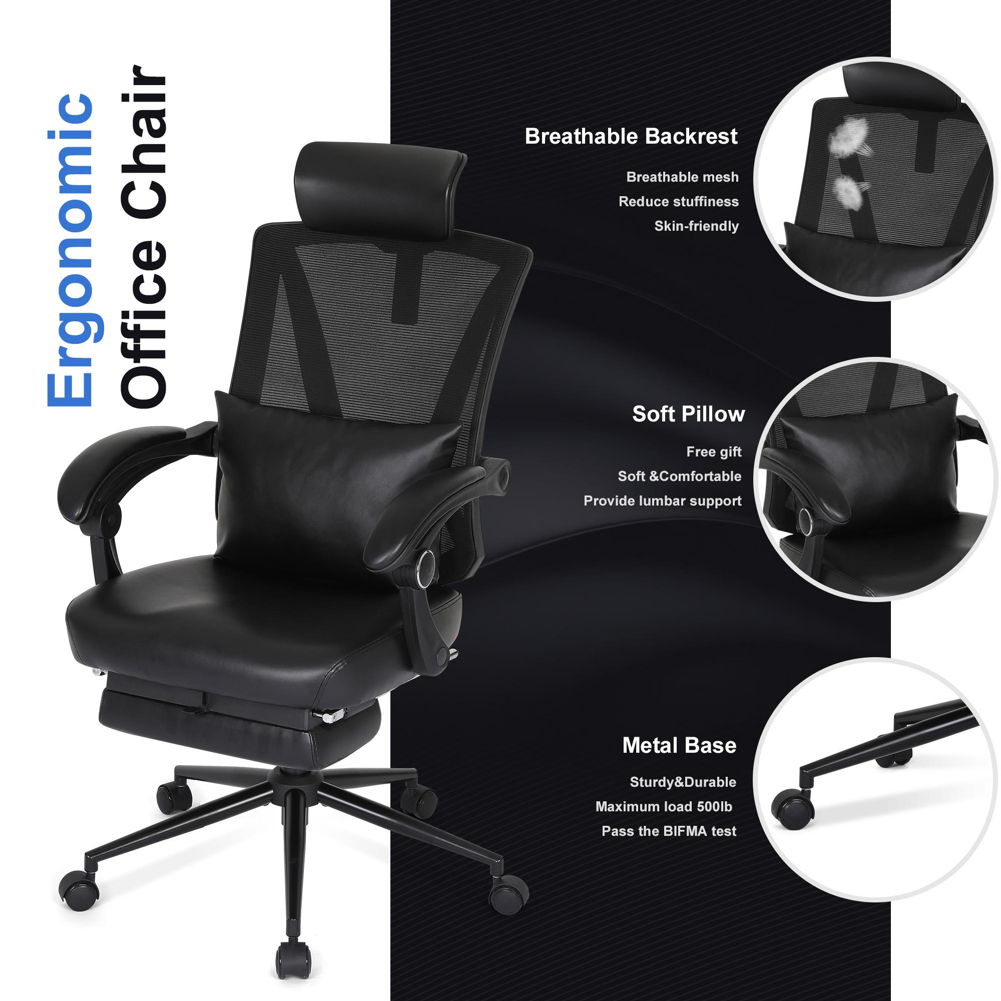 Office Chair Ergonomic Desk Chair, 330 LBS Home Mesh Office Desk Chairs with Wheels, Comfortable Gaming Chair, High Back Office Chair for Long Hours (Beige)