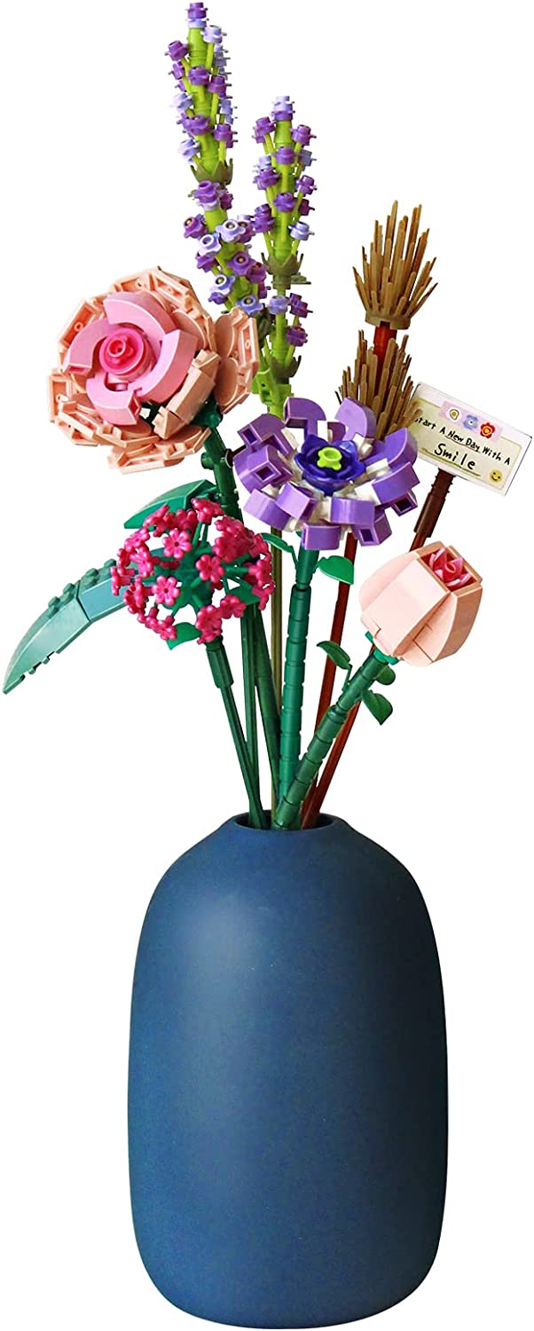 LOZ Artificial Bouquet Building Block Set, Unique DIY Furniture Decoration, 456 Piece Plant Collection for Birthday, Wedding, Valentine's Day, (Lily/Gardenia/Hydrangea/Camellia)