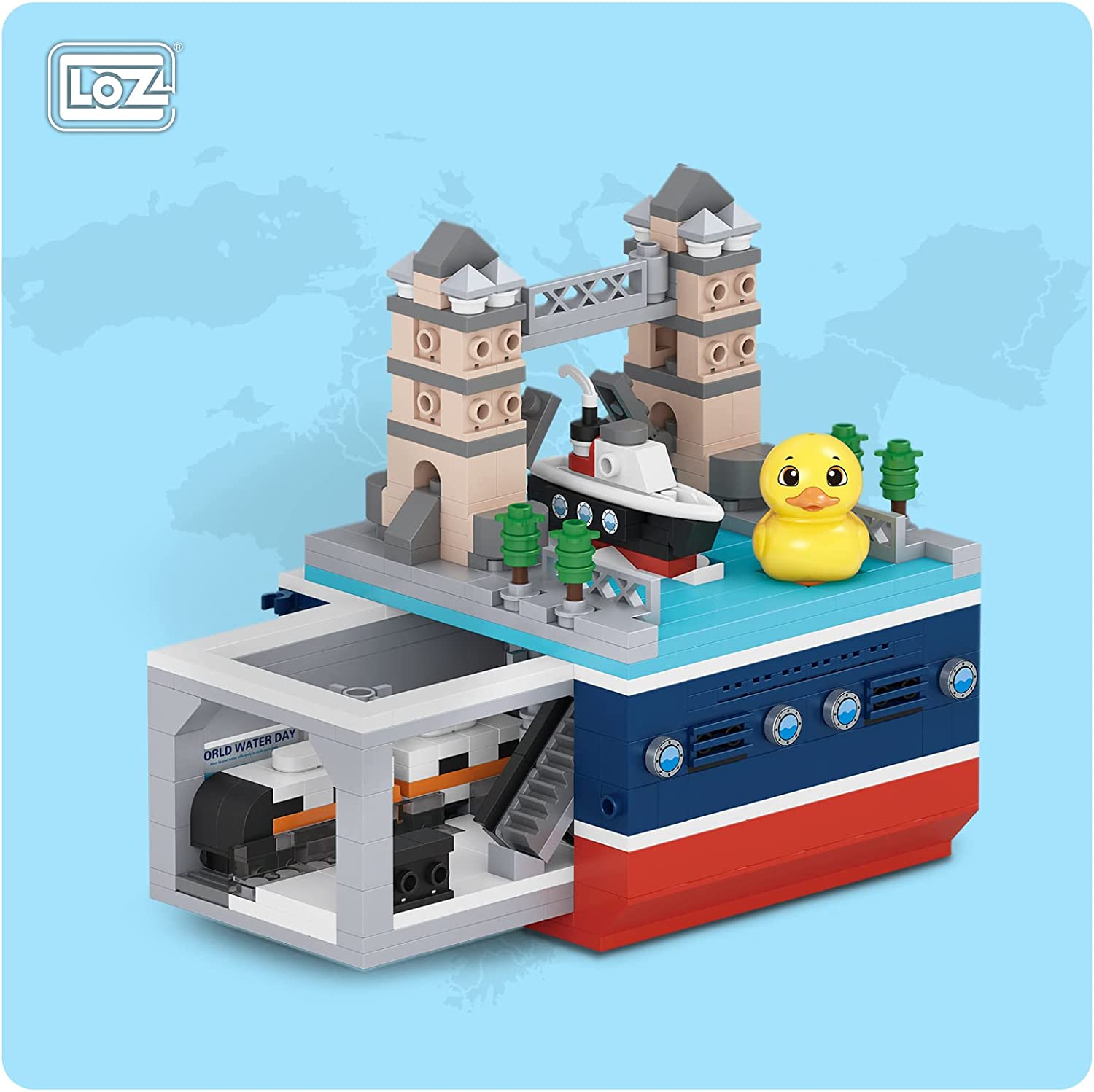 LOZ Duckie Fleet Building Block Kit - Building Sets, Model Sets & Building Toys for Teens & Adults, New for 2022 (547Pieces) (London Bridge UK)