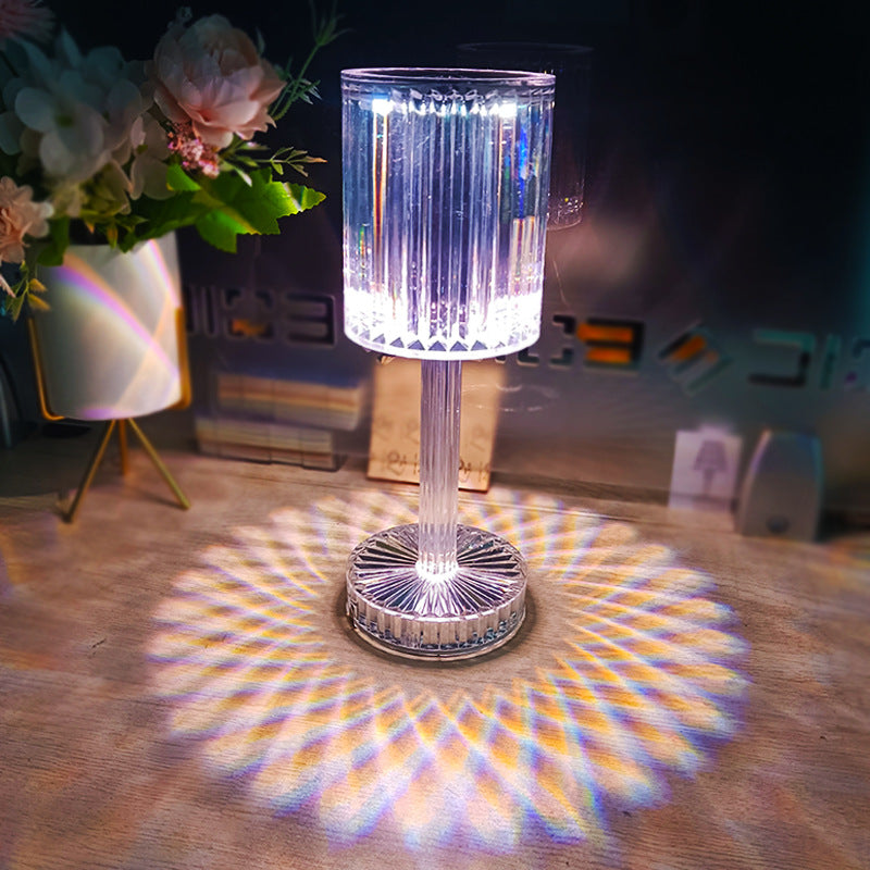 Crystal diamond rose table lamp