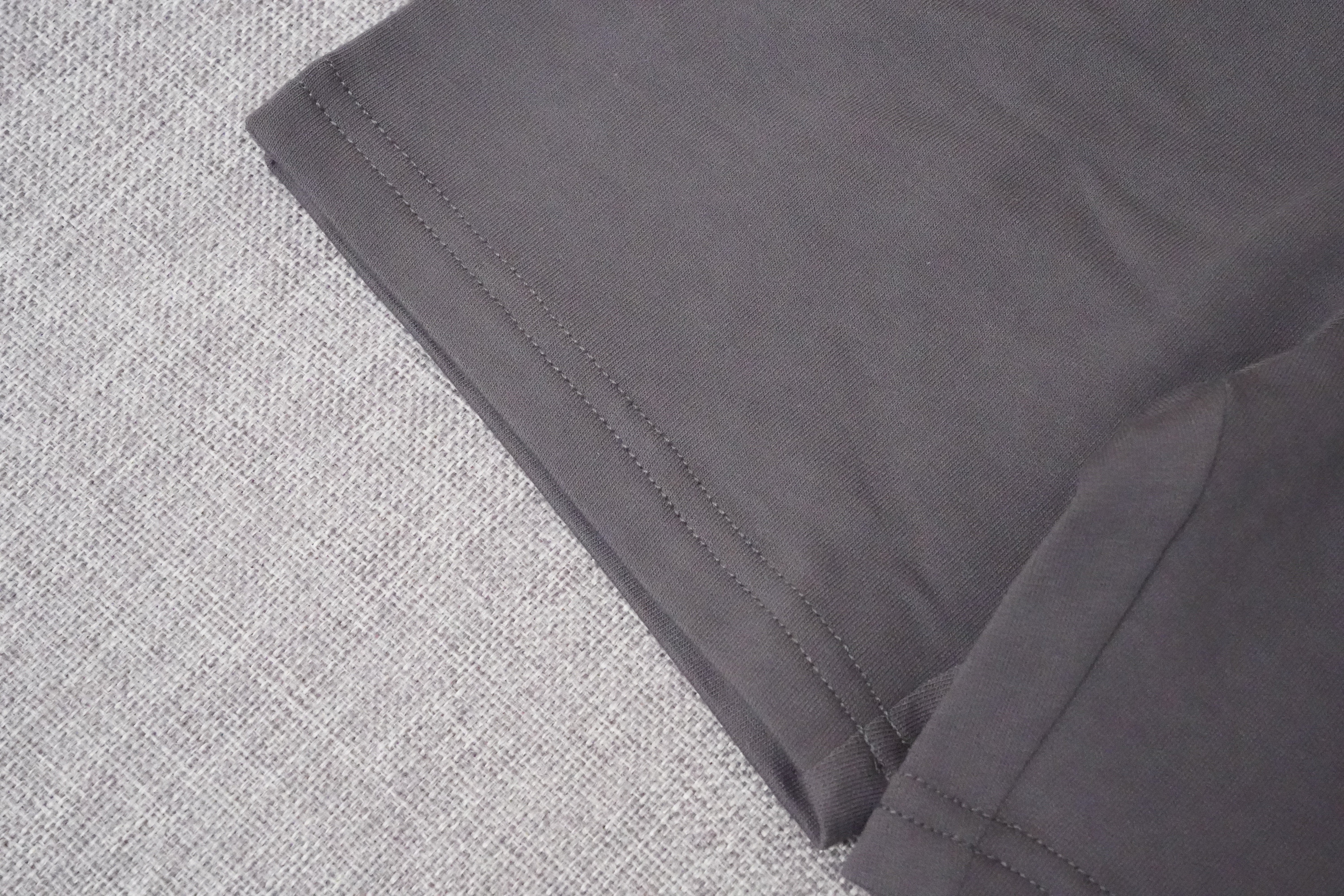 Children's casual hemp gray short sleeve + dark gray shorts set