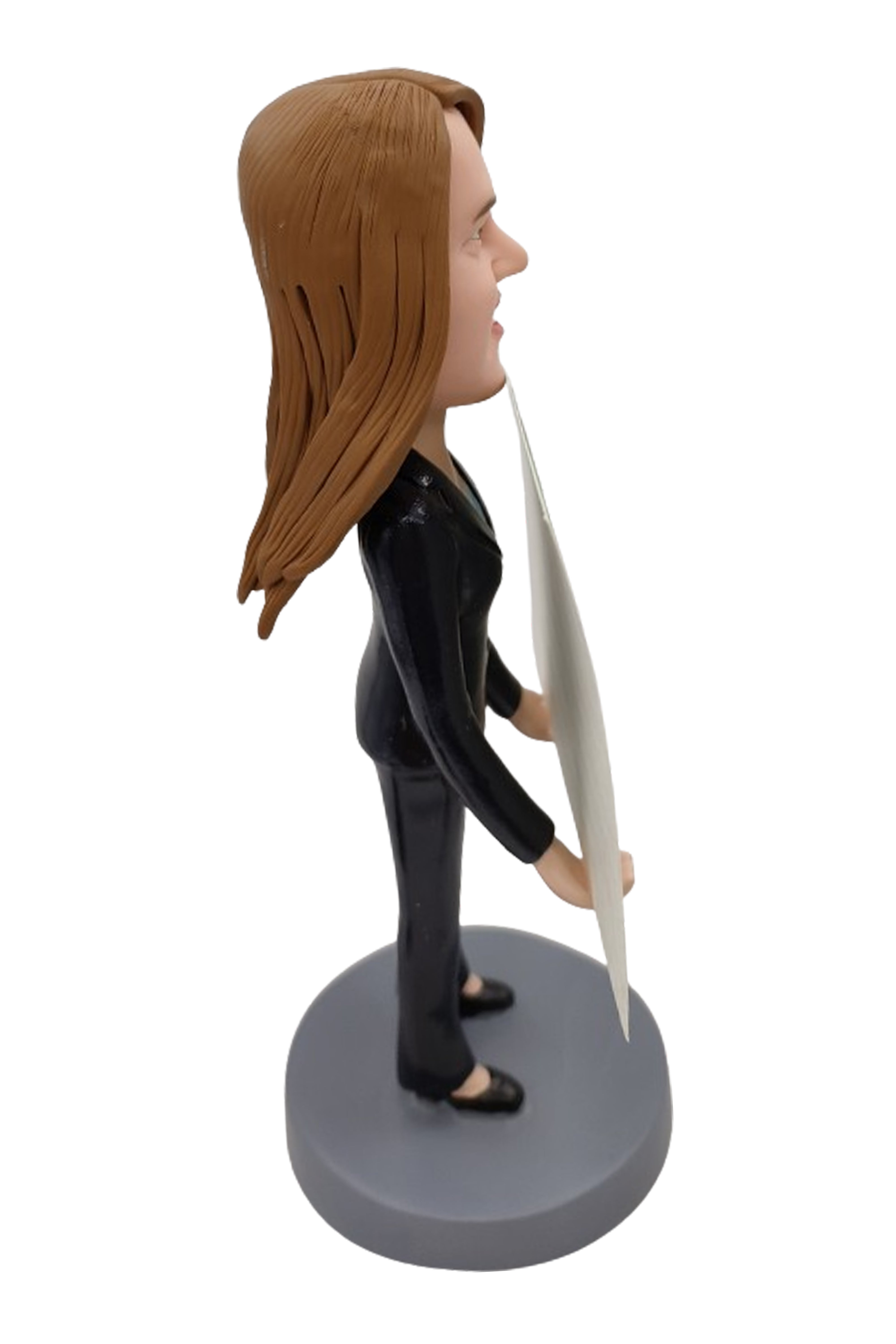 Custom Female Executive Business Card Holder In Pant Suit Bobblehead
