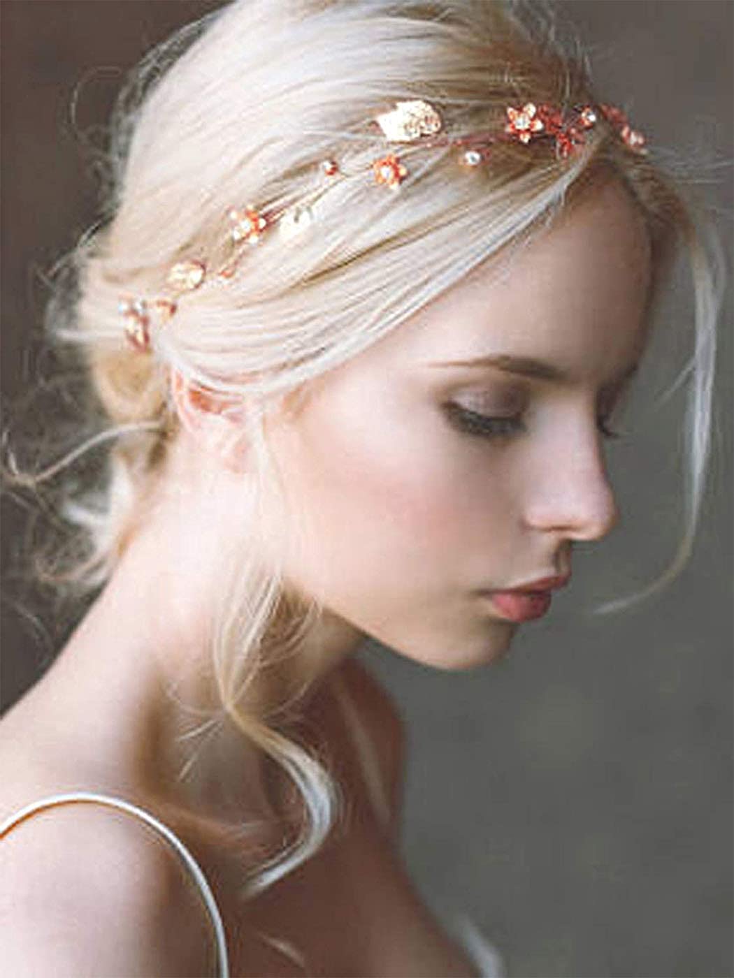 Yean Bride Wedding Hair Vine Headband Gold Leaf Bridal Accessories for Women