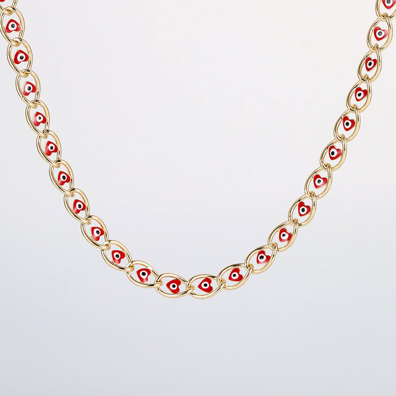 18-karat gold Devil's Eye necklace in copper