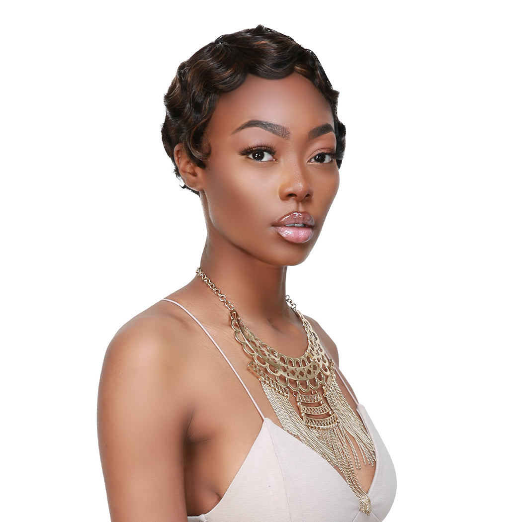 Remi Human Hair Wig Finger Wave FS1B-30