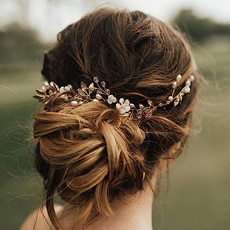 Bride Wedding Hair Vine Pearl Bride Hair Piece Leaf Wedding Headbands Flower Wedding Headpieces