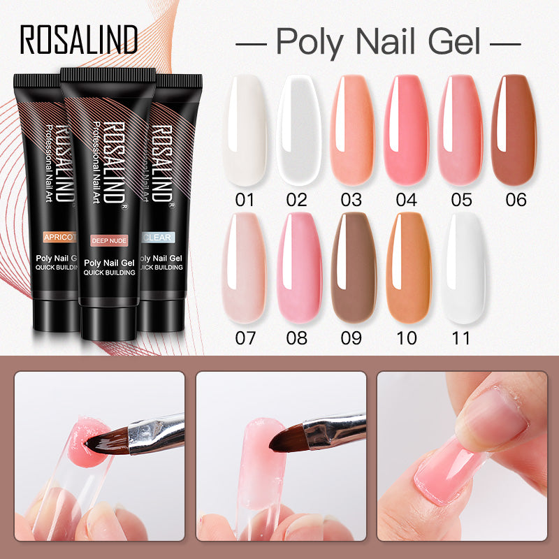 Organic Extend Gelpolish 15g Hard Poly Nail Extensions Glue Natural Colors Clear Acrylic Uv Lamp Poly Gel RE09-01