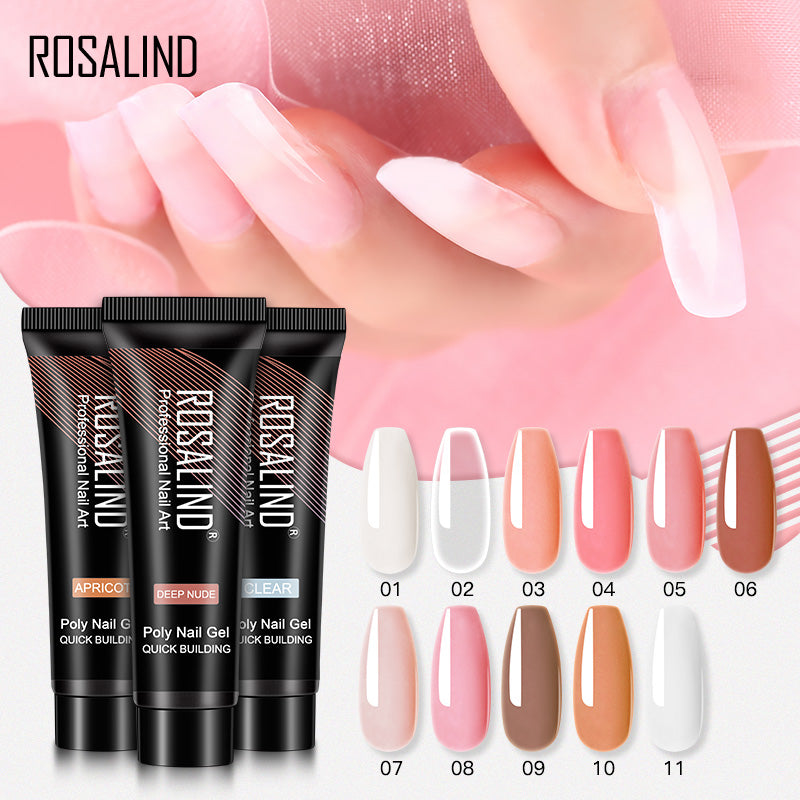 Organic Extend Gelpolish 15g Hard Poly Nail Extensions Glue Natural Colors Clear Acrylic Uv Lamp Poly Gel RE09-01