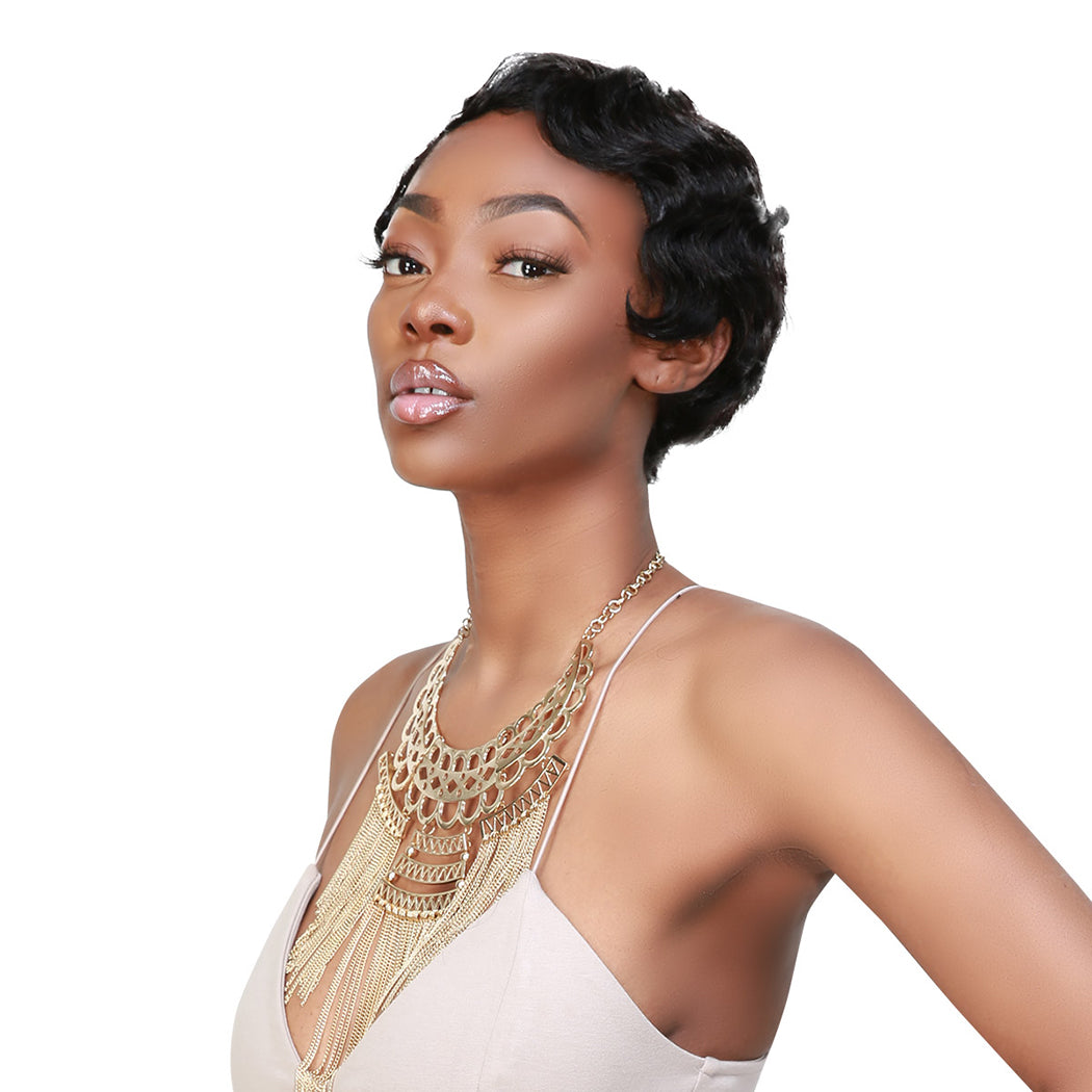 Remi Human Hair Wig Finger Wave FS1B-30