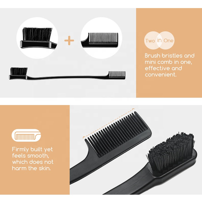 Professional Hair Styling Tool, Double Sided Wig Hair Edge Brush for Fine Hair