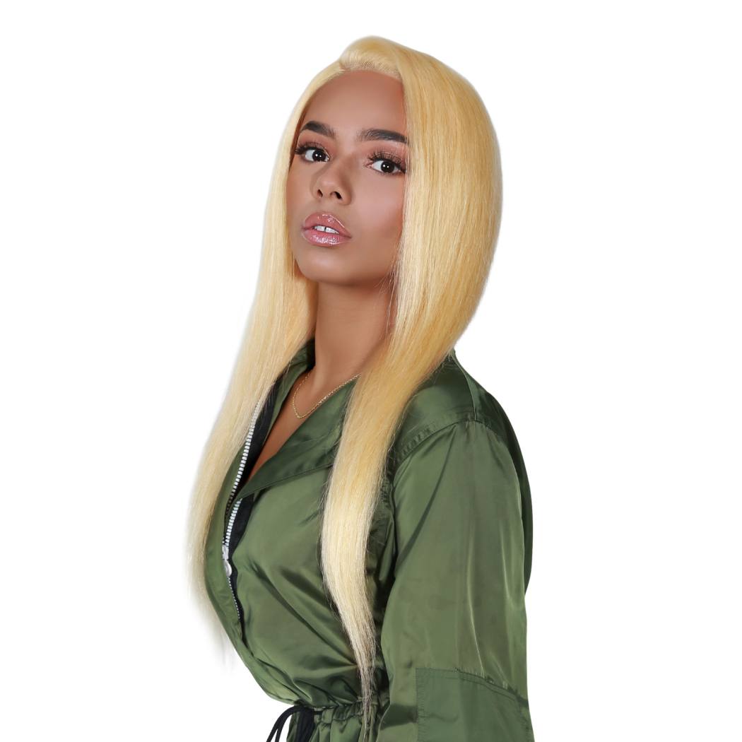 100% Unprocessed Brazilian Virgin Remy Human Hair 13x4 HD Lace Frontal Wig 613 Blonde Straight 16 inches 613 22