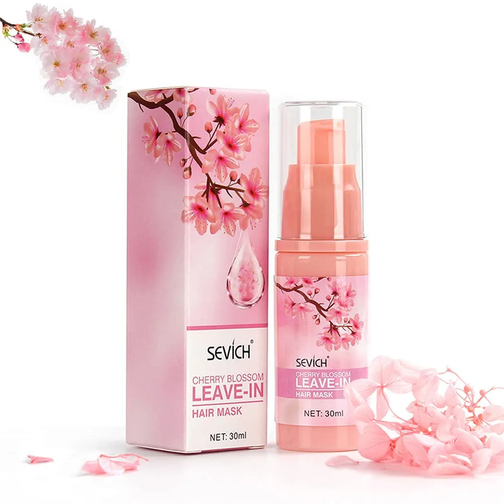 SEVICH Hair Treatment Mask, Cherry Blossom Leave-in Hair Mask, Deep Conditioner for Dry Damaged Hair Scalp Massage 30ml