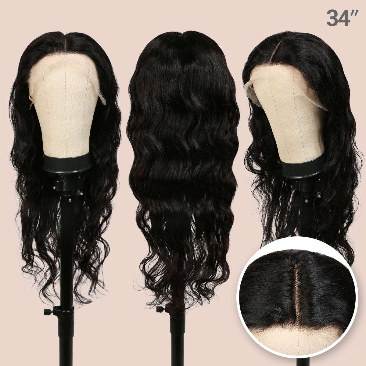 100% Unprocessed Brazilian Virgin Remy Human Hair 13x4 HD Lace Frontal Wig Body Wave 16