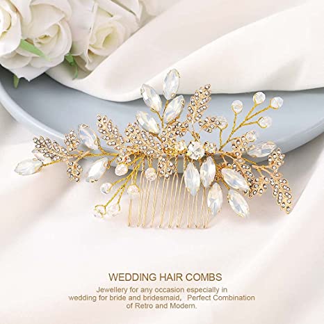 Leaf Wedding Hair Comb Silver