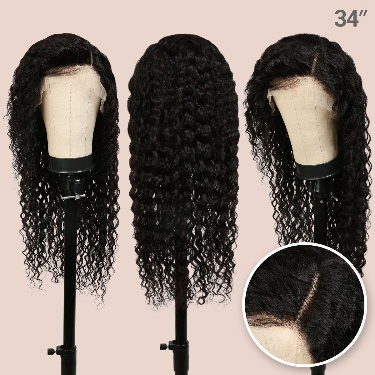 100% Unprocessed Brazilian Virgin Remy Human Hair 13x4 HD Lace Frontal Wig Deep Wave (22