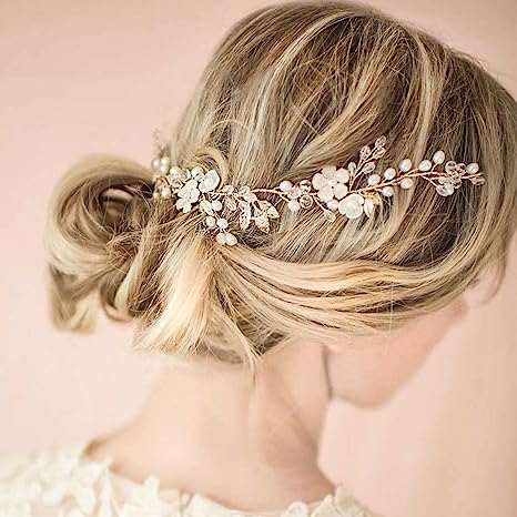 Bride Wedding Hair Vine Pearl Bride Hair Piece Leaf Wedding Headbands Flower Wedding Headpieces