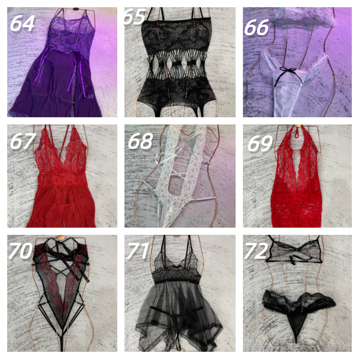 Self-selection of nightgown 72 styles 9 pieces for $69.9, 6 pieces for $49.9, 3 pieces for $29.9 (Live-Q01)