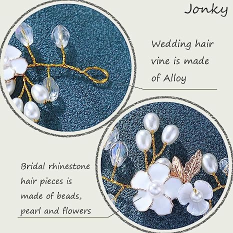 Bride Wedding Hair Vine Pearl Bride Hair Piece Leaf Wedding Headbands Flower Wedding Headpieces